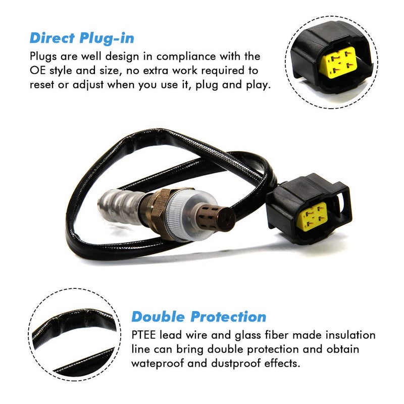 Apeixoto Oxygen Sensor 15510 Replacement for Chrysler Dodge Jeep Mercedes-Benz Mitsubishi Volkswagen Downstream Upstream Position OE Replace # Bosch 15510 - Image 2